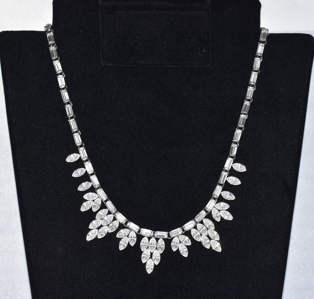 Ben-Amun Tatiana Art Deco Marquis Bridal Evening Statement Necklace